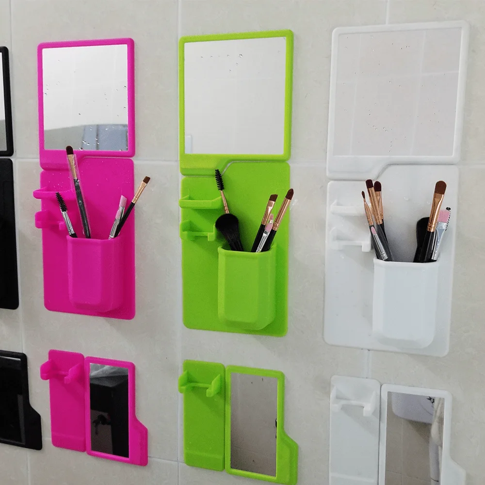 1 Set Fashion Silicone Mirror Self Grips Mirror Shaving Makeup Shower Travel Washroom