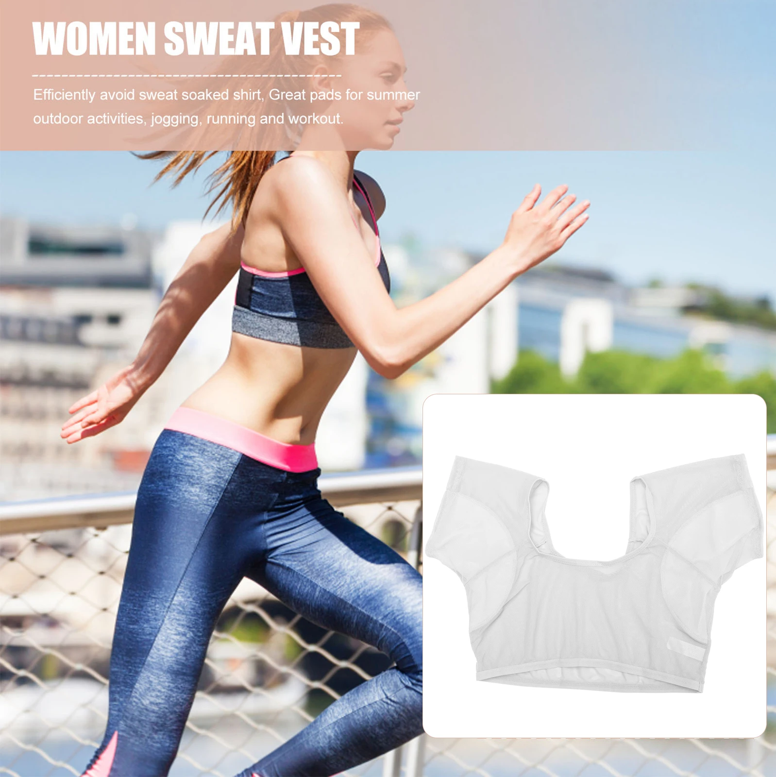 

Sweat Absorbing Vest White M Size Thin Mesh Breathable Armpit Protectors Chest Style Cotton Pads Women Anti Sweat Underwear
