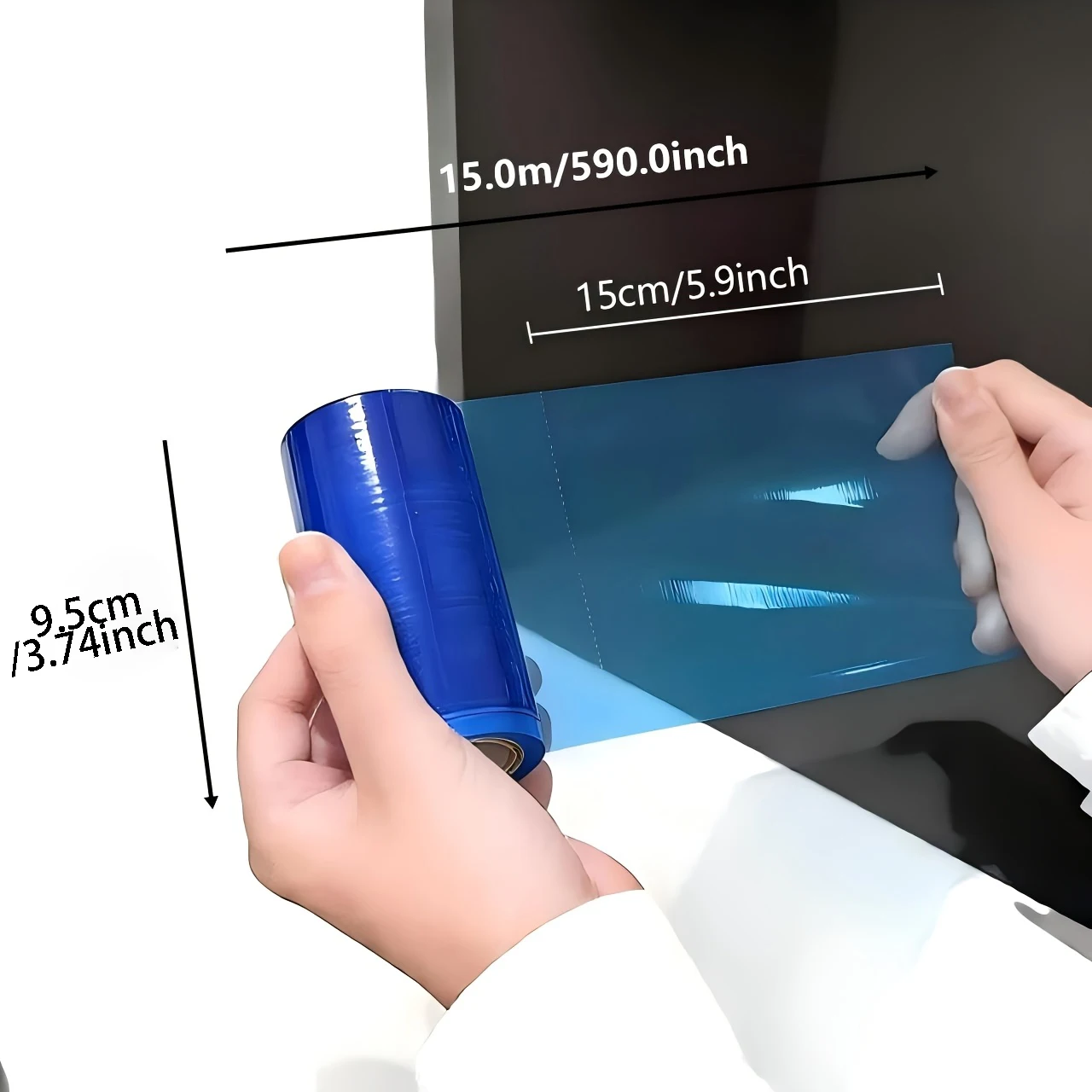 Disposable Blue Isolation Film | PVC Material, Non-adhesive Protective Film for Dental & Bathroom Use, Hotel Restroom