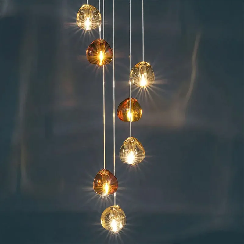 crystal led long chandelier escadaria moderna iluminacao domestica de luxo amber villa lobby k9 entrega gratuita 24 01