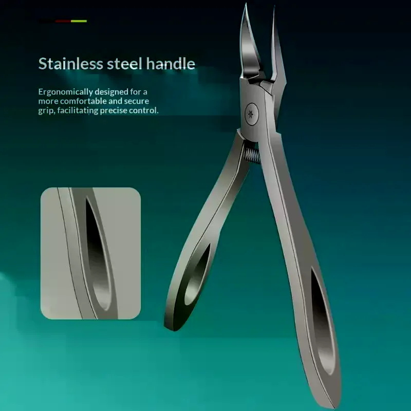 1/2/3pcs Stainless Steel Toenail Clippers Set With Ergonomic Handle,Includes Wide Mouth Angled Scissors,Nail File Cuticle Tool