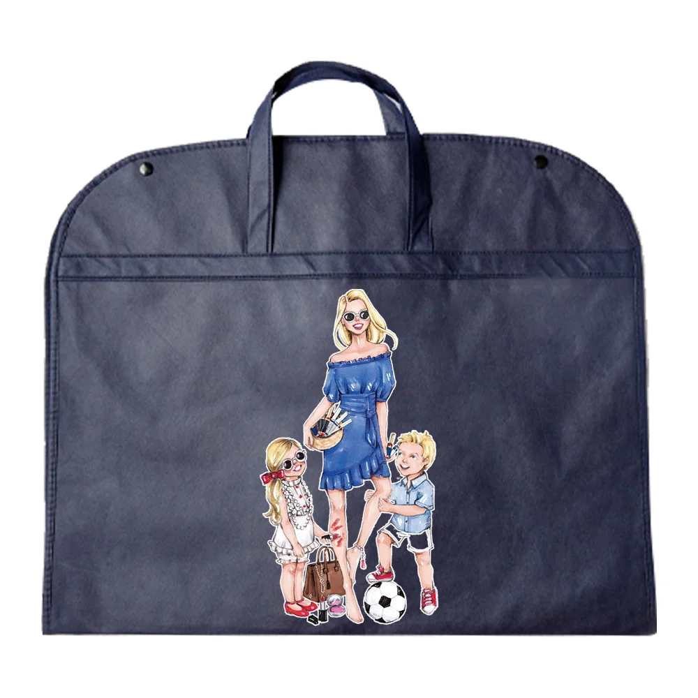 غطاء الملابس الغبار غير المنسوجة مقاوم للرطوبة معلقة صندوق تخزين ملابس حقيبة فستان بتصميم بدلة الزفاف المنظم أمي نمط سلسلة #6