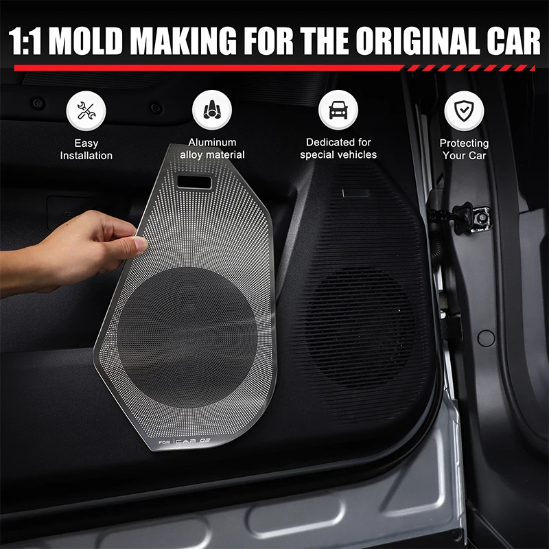 

For Chery iCAR 03 Jaecoo 6 J6 2024 2025 Stainless Steel Car Door Speaker Network Cover Decoration Stickers Accessories