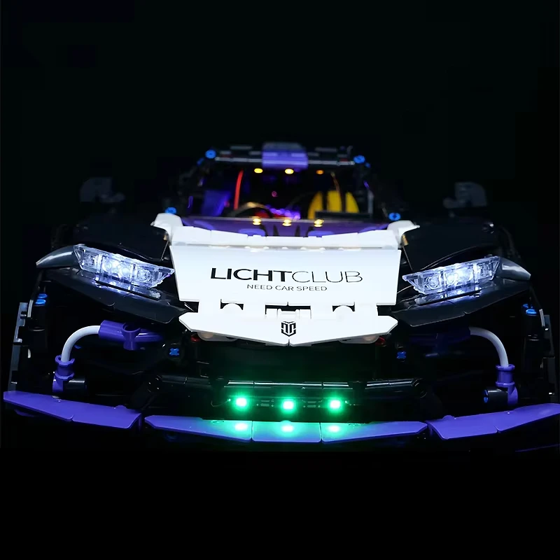 Zestaw oświetlenia LED RC DIY do technicznego samochodu sportowego LEGO 88020 (tylko światło LED, bez modelu klocków)