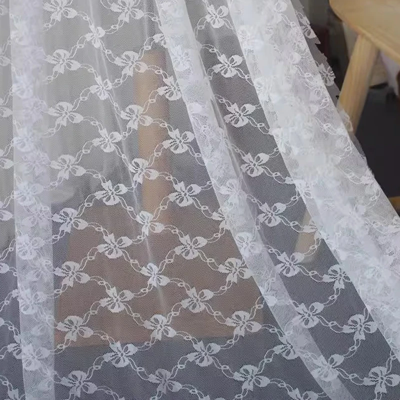 Tela de encaje con lazo elástico de malla suave de 2 metros, Base para vestido DIY, abrigo, ropa, vestido de boda, faldas, Material, accesorios, encaje de costura