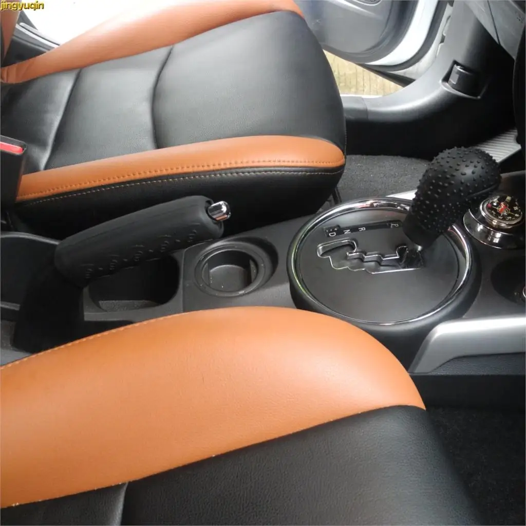 A set Silicone Manual Car Gear Head Shift Knob Cover Gear Shift Collars Handbrake Grip Hand Brake Universal Cover Case