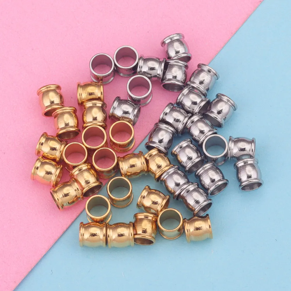 20pcs Stainless Steel Spacer Beads Charm Loose Bead for Jewelry Making Big Hole Beads DIY Bracelets Necklace Jewelry Making