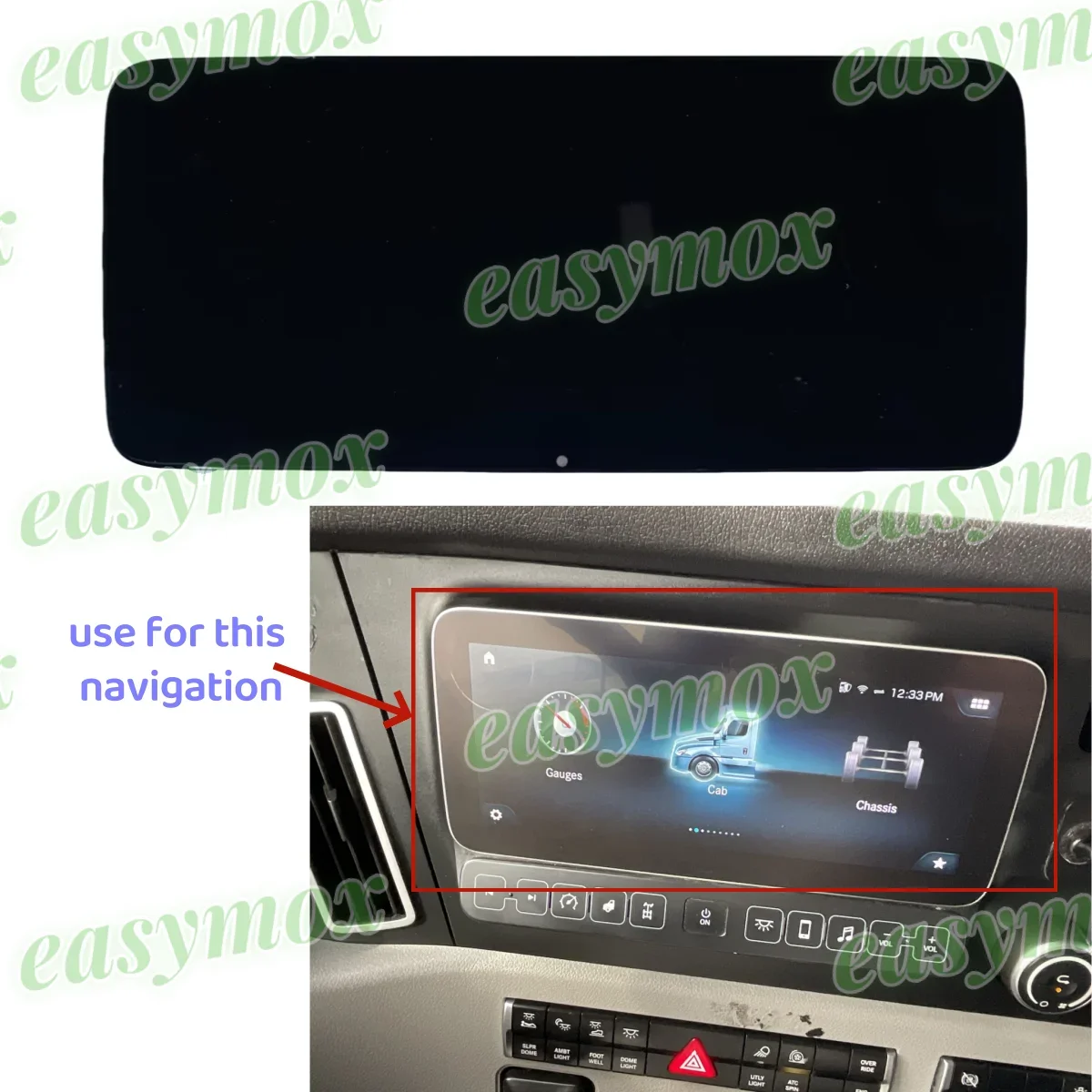 LCD Display for FREIGHTLINER CASCADIA 126 Truck Navigation Center Console Infomation Screen A0004461722  2019-2023