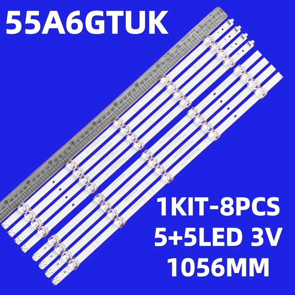 Full set LED Backlight strip 10LED For Hisense 55A6GTUK 55A63H 55A67H 55A6CG 55R63G 55A68G 55AE6EG 55A6BGT HD550Y1U72-TOL2