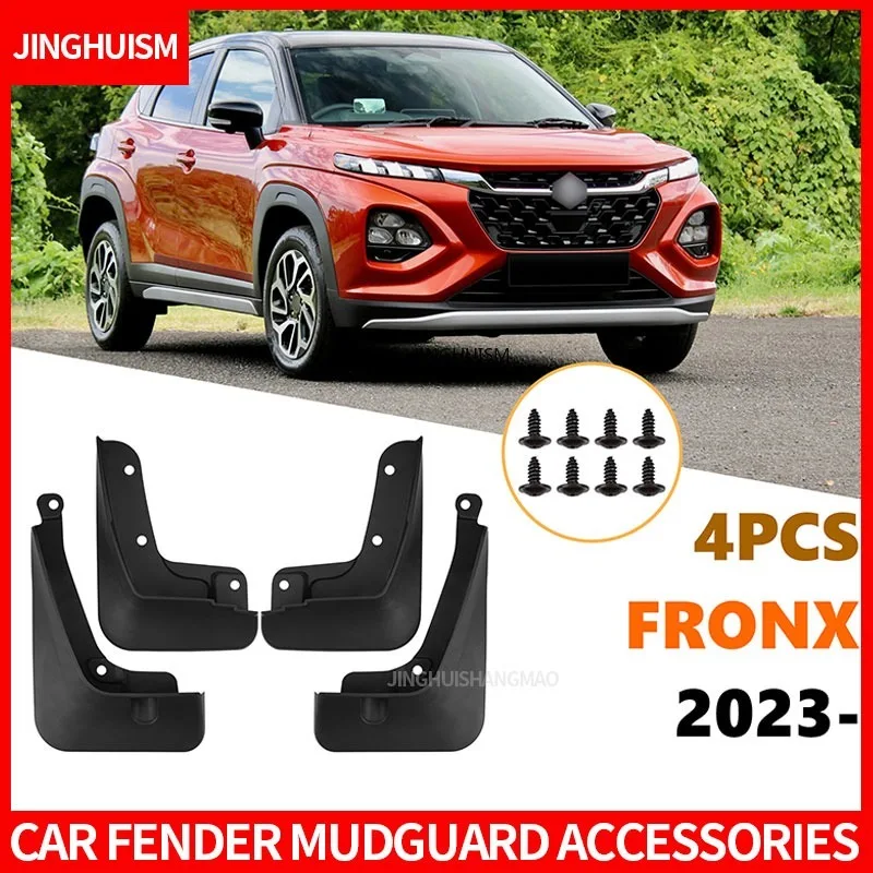 Mud Flaps Auto Accessories Black Mudguards Exterior Car Modification Splash Guards for Suzuki Fronx 2023 Tire Mud and Dirt