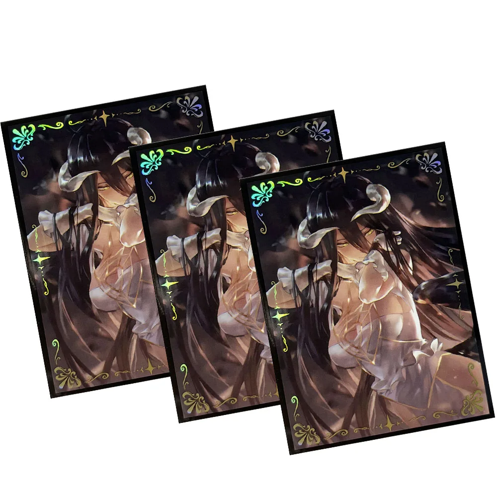 67x92mm 60PCS Holographic  Anime Card Sleeves Overlord Board Game Trading Card Protector for MGT/PKM/PTCG Game Cards