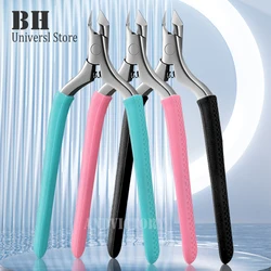 1Pcs Cuticle Trimmer Professional Nail Cuticle Cutter Stainless Steel Cuticle Remover Nippers Non-Slip silicone Manicure Tools