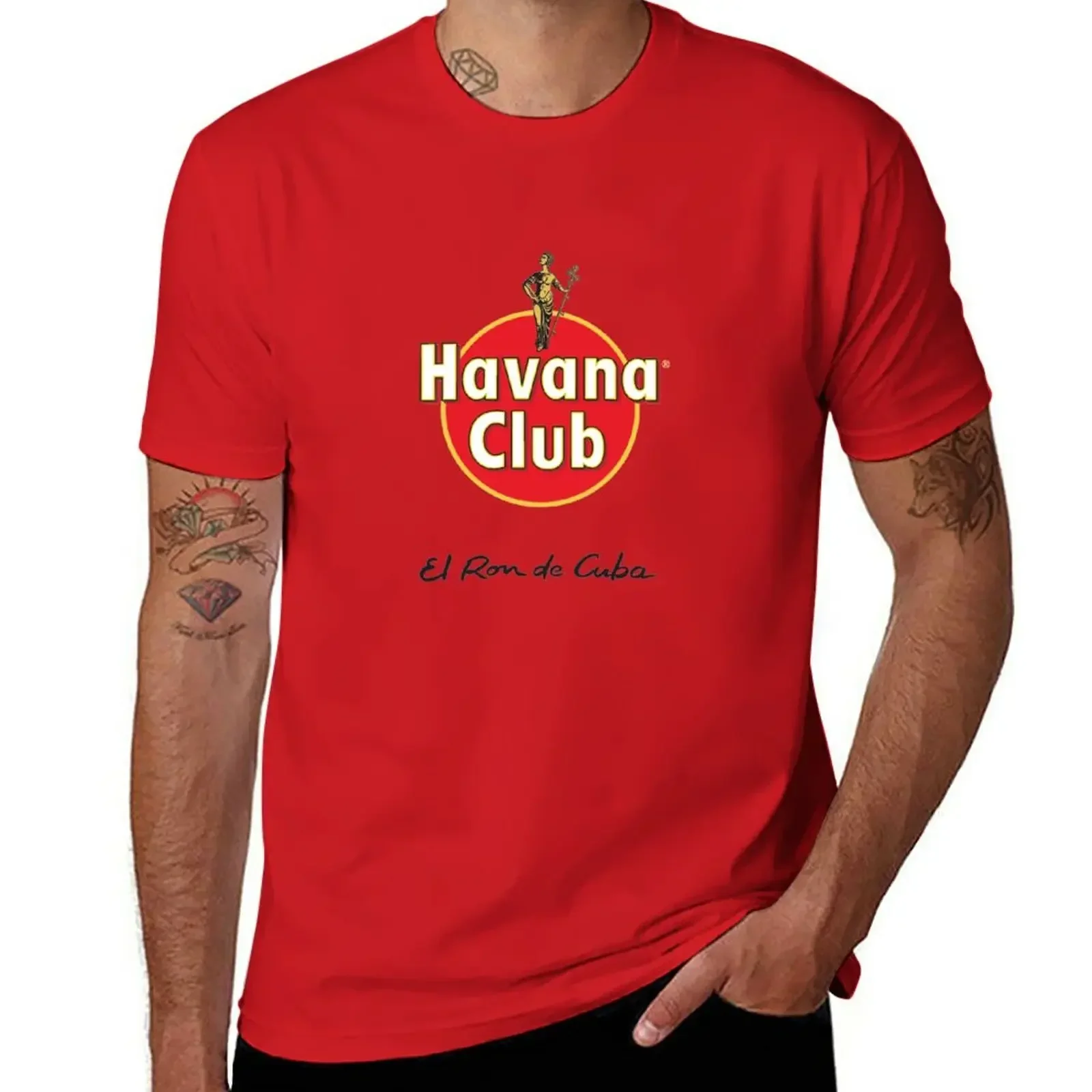 HavanaClub-tops de verano para hombre, ropa con gráfico, estilo Informal de peso pesado, cuello redondo, harajuku