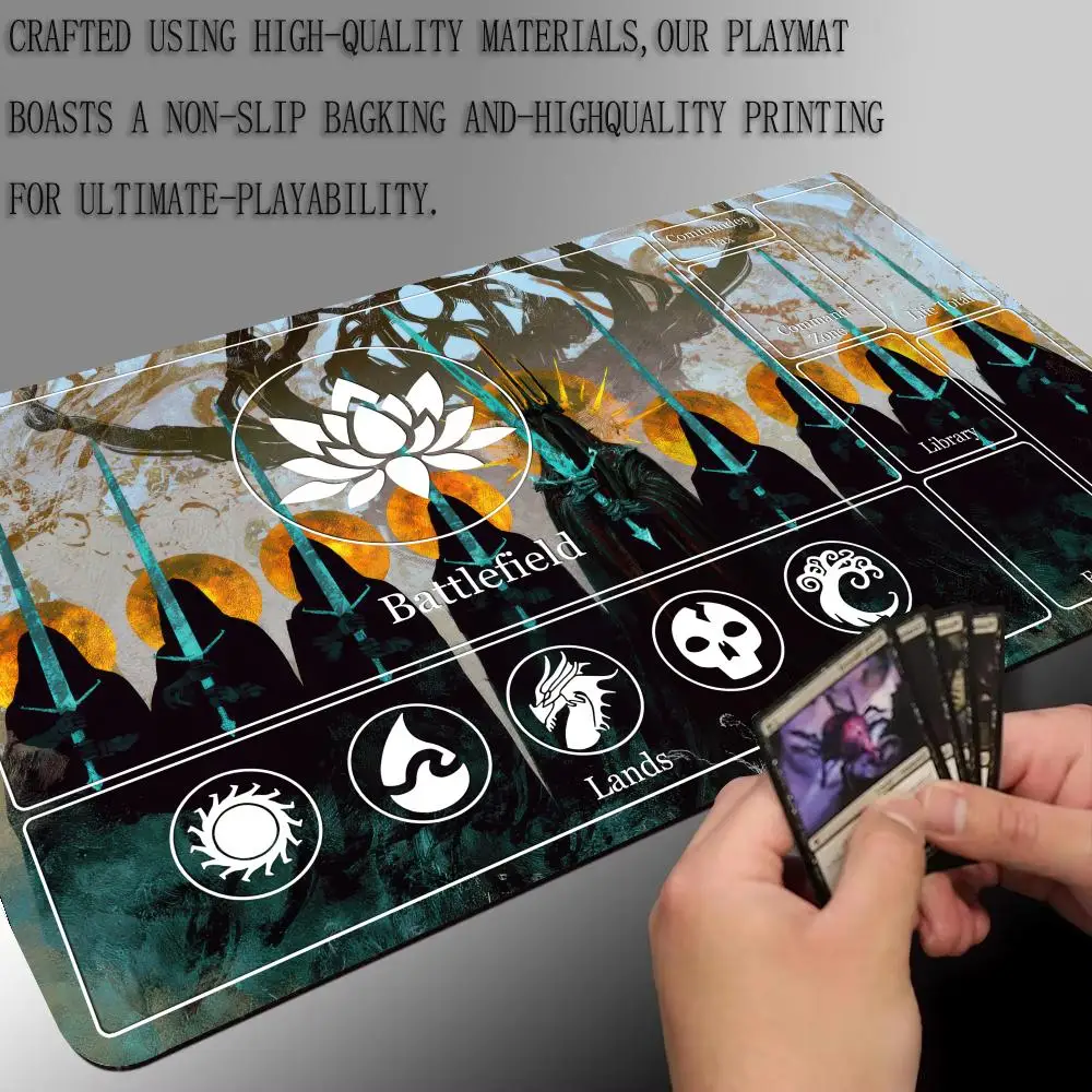 Magic Playmat kaart gaming mat met zone mtg speelmat Shadow Knight Bureaumat gamer toetsenbord uitbreiding muismat rubber antislip