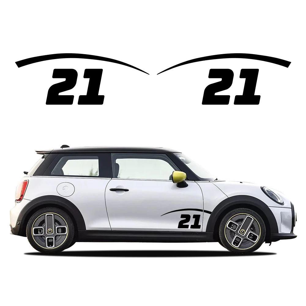 

Car Decorative Stickers Vinyl Stickers Waterproof Stickers Racing Cars No. 21 Decorative Stickers For Mini Cooper S JCW R55 R56
