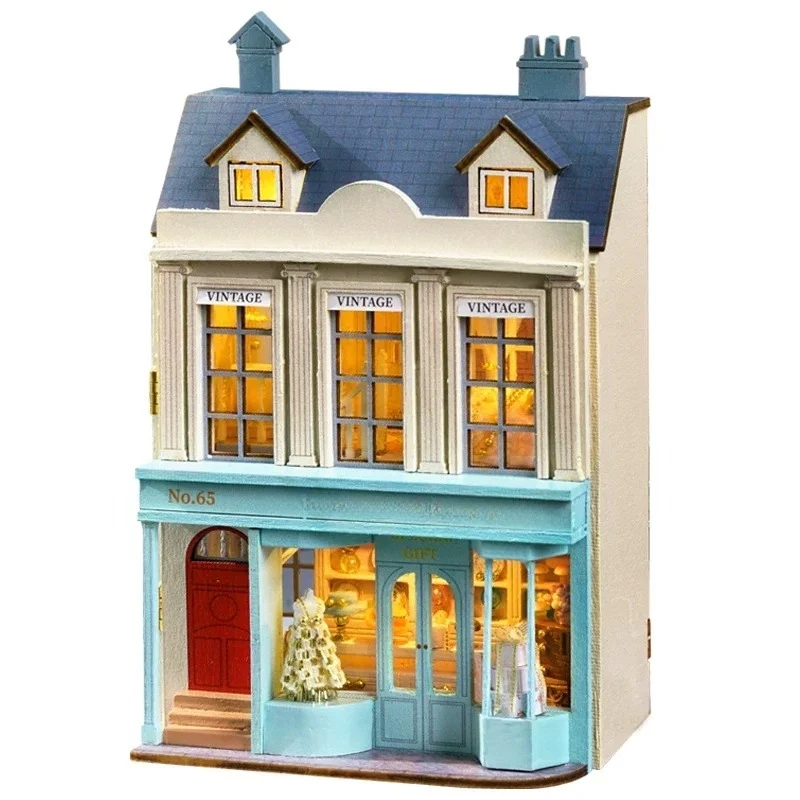DIY Mini House Kit, Suitable for Adults 3D Wooden Puzzle Doll House Insertion Decoration Kit, Suitable for Family and Friends