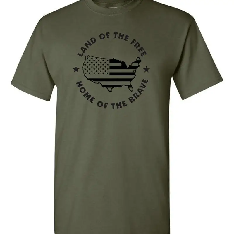 Земля свободного дома храбрых футболок 2-я поправка футболки военные футболки
