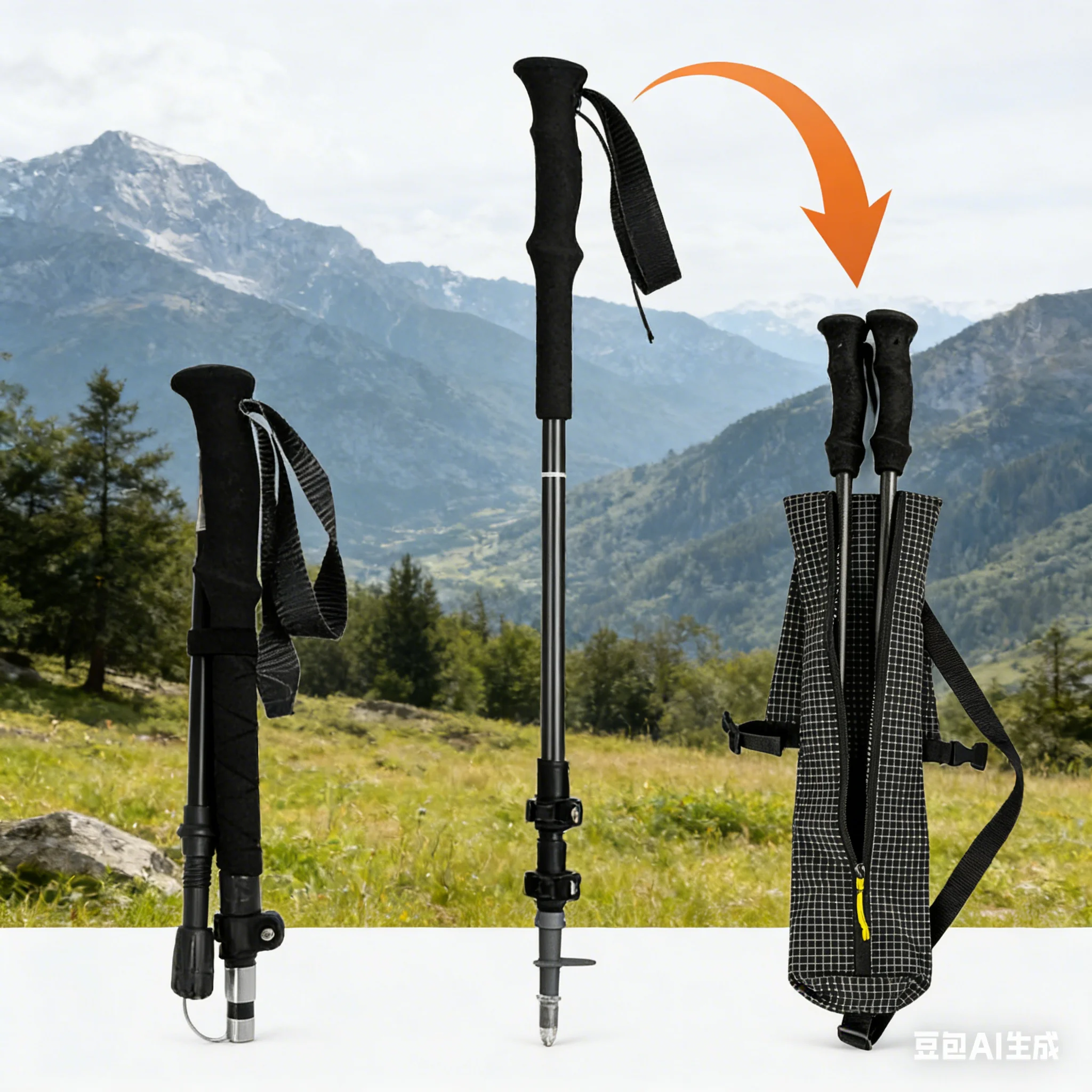 

Climbing Cane Bag 74x18cm Portable Adjustable Long Strap Style Waterproof Storage Bag Outdoor Trekking Pole Accessories