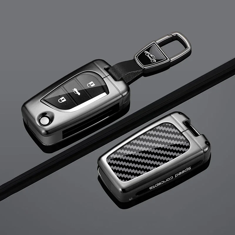 2/3/ 4 Button Alloy Car Remote Flip Key Case Cover Shell Fob for Toyota Carola Hilux Corolla Avensis Prado Fortuner RAV4 CHR
