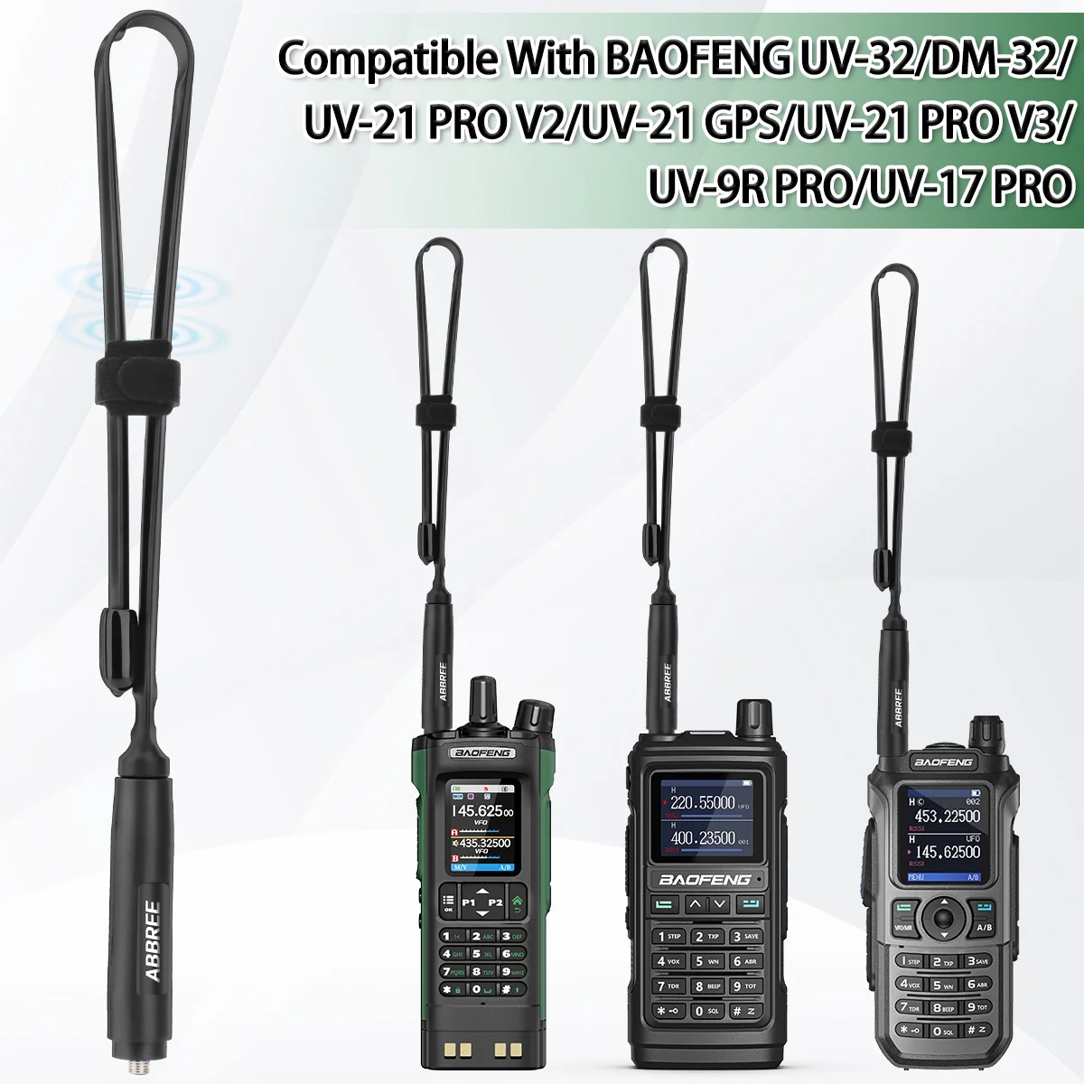 ABBREE CS التكتيكية اسلكية تخاطب هوائي ثنائي النطاق SMA-أنثى هوائي قابل للطي ل Baofeng UV-32 DM-32 UV-21 PRO V2 هام راديو