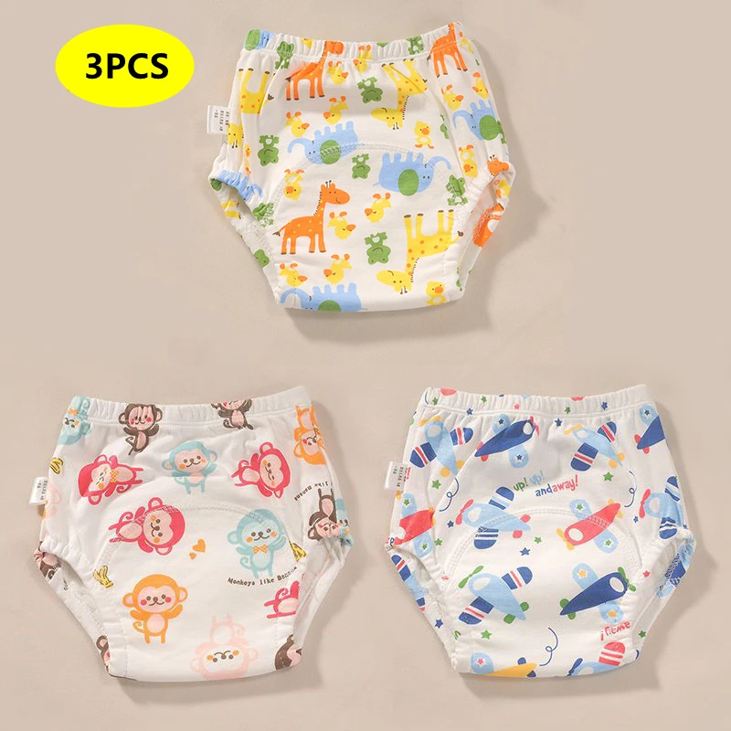 Pantalones de entrenamiento para recién nacidos, pantalones cortos para bebés, ropa interior lavable de Color sólido, pañales de tela para bebés y