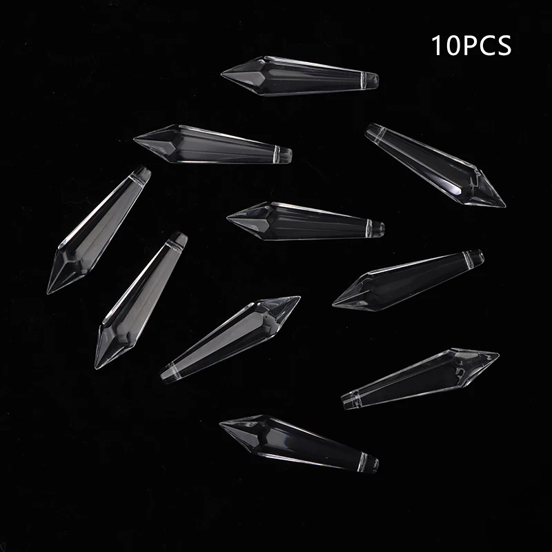 10pcs Acrylic Crystal Drop Pendant Prisms Chandelier Curtain Chrismas Wedding Party Lighting Christmas Lamp Hanging Parts