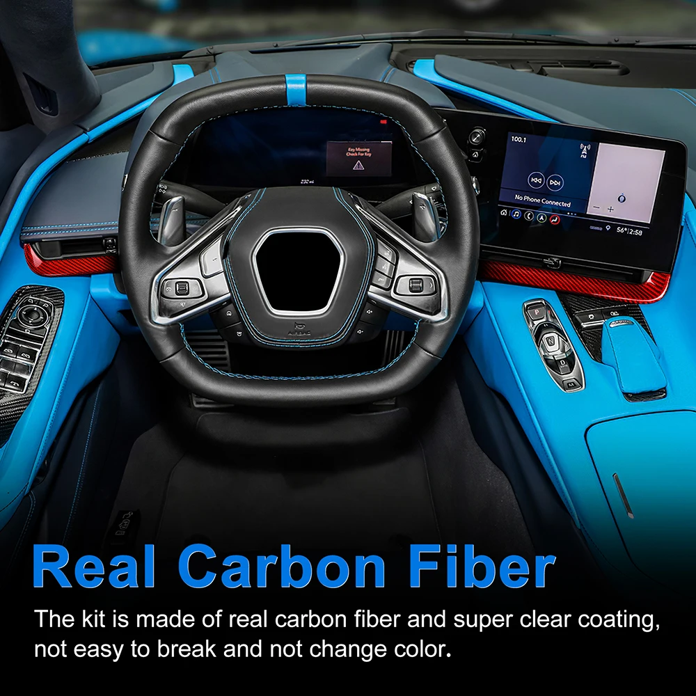 

Real Carbon Fiber Dashboard Passenger Side Trim Cover for Corvette C8 2020 2023 Car Interior Decoration Accessories Upgrade