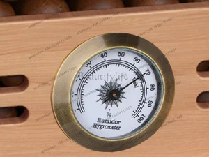 LJY Cigar Humidor Cabinet, Spanish Cedar Wood Drawer, Precision Hygrometer, 2 Humidifiers and Cigar Accessories Drawer