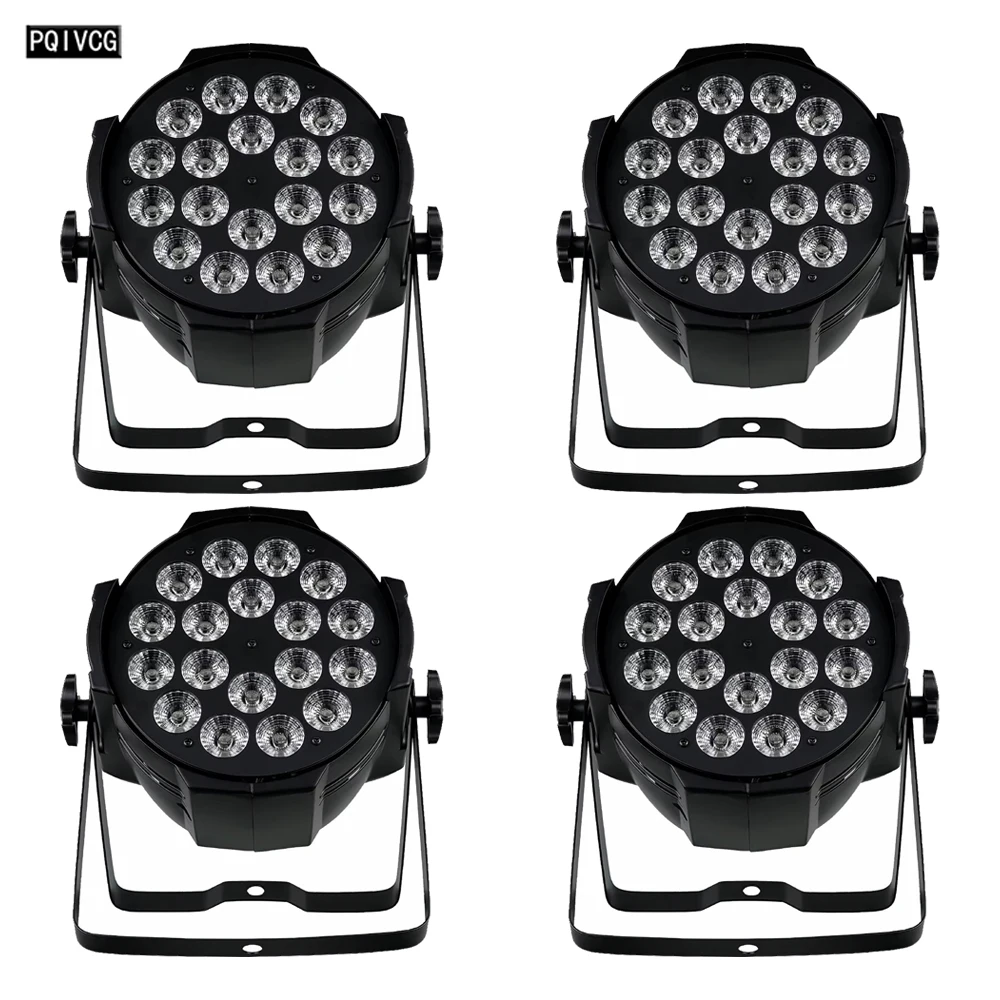 

4 шт. алюминий 18x18 Вт RGBWA UV 6in1 светодиодный светильник Par DMX 6-цветный Par Light RGBWA УФ-осветительное оборудование для сцены DJ