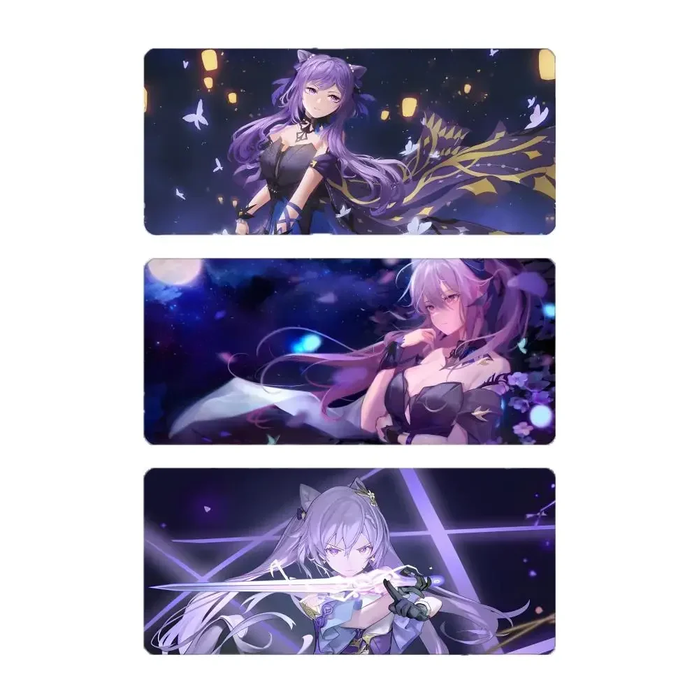 genshin electro character G-Genshin Impact Keqing Mouse Pad Mousepad Large Gaming LockEdge Thickened PC Table Desk Mat