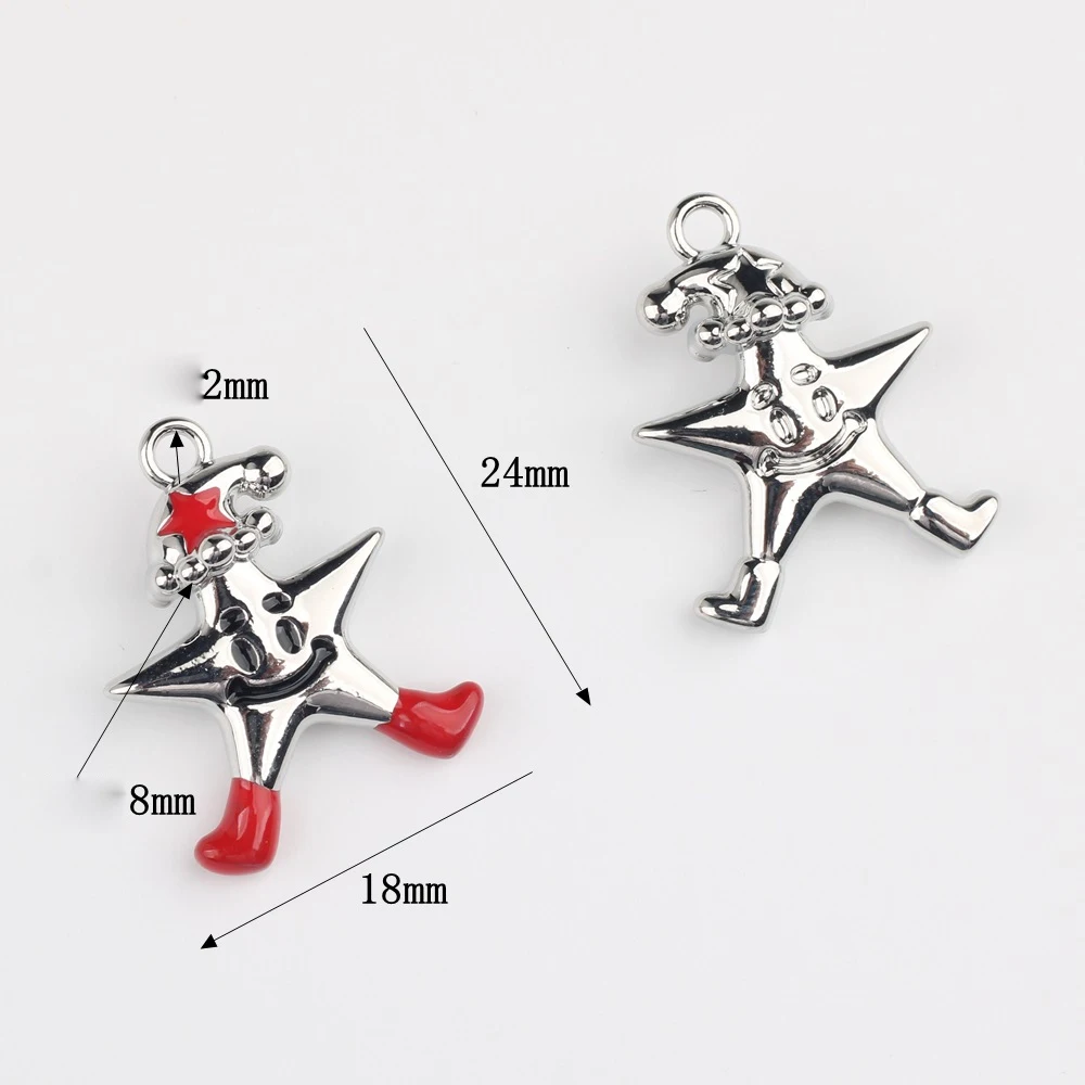 10pcs Fashion Cute Hat stars Shape Charm Pendant Jewelry Making Accessories Handmade DIY Bracelet Earrings Necklace Ornament