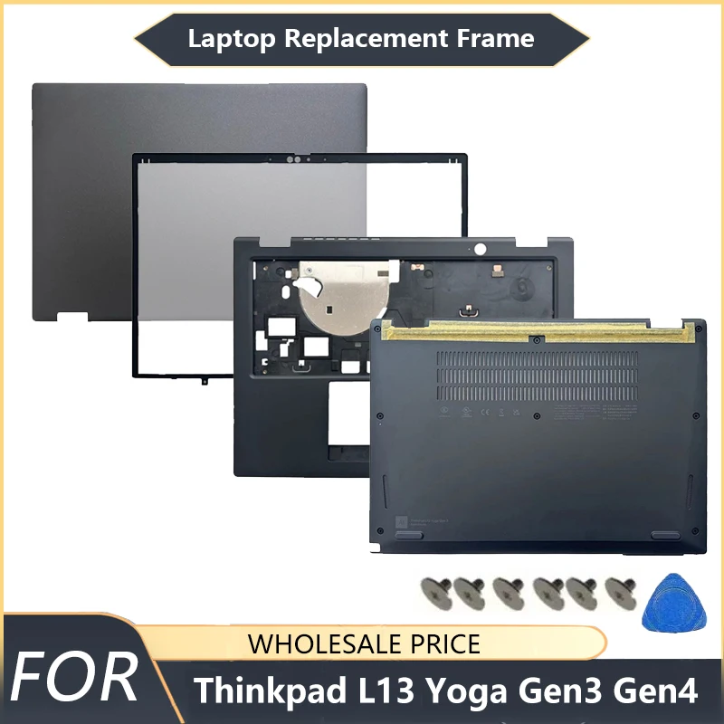 

Laptop replacement frame For ThinkPad L13 Yoga Gen3 Gen4 Laptop LCD Back Cover top Front Bezel Upper Palmrest Bottom Base Case