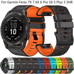 26Mm 22Mm Horlogeband Armband Voor Garmin Fenix 7X7 6X6 Pro 5x Plus 3 Uur 955 945 Polsband Epix Gen 2 Mk2i Tactix Siliconen Band