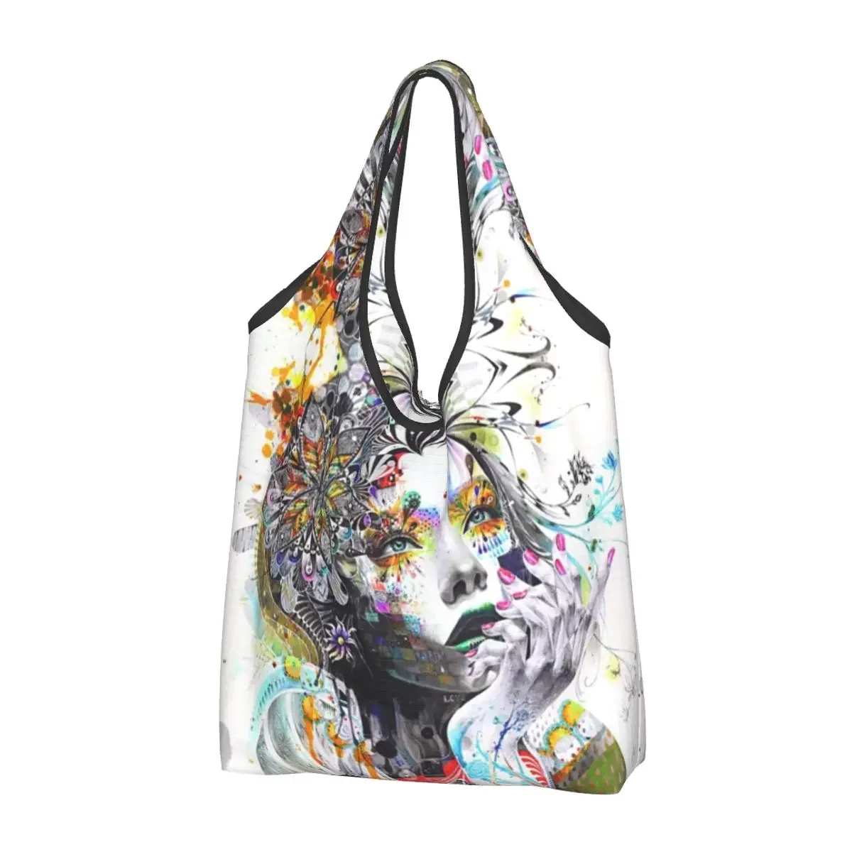 Banksy Urban Princess Groceries Shopping Bag Fashion Shopper Shoulder Tote Bag Large Capacity Portable Wall Grafitti Handbag