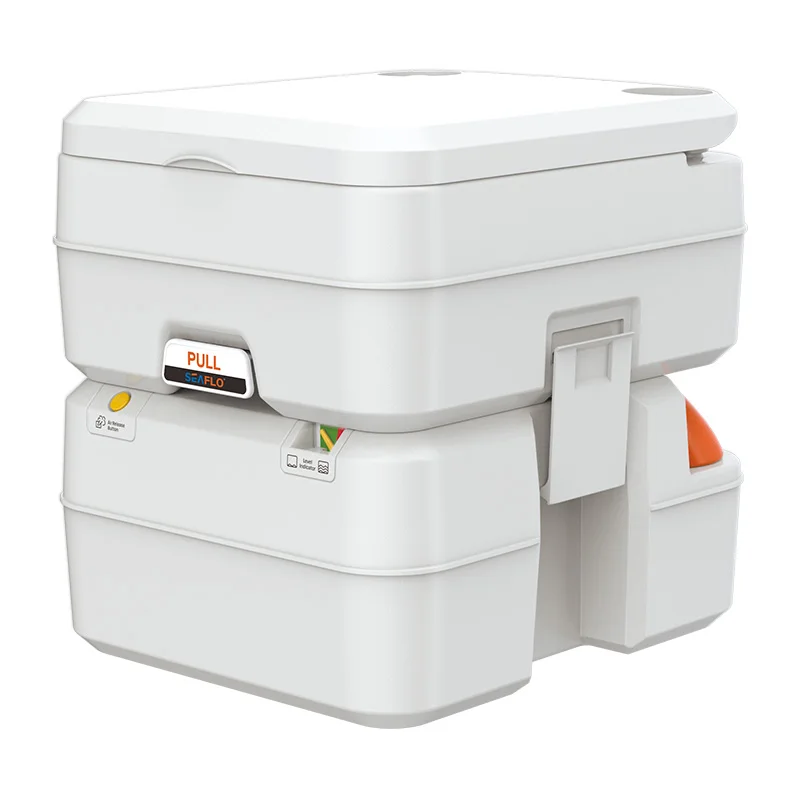 SEAFLO Travel Toilet Portable Outdoor Mobile Toilet 20L Capacity Automatic Flush Camping RV Marine Toilet