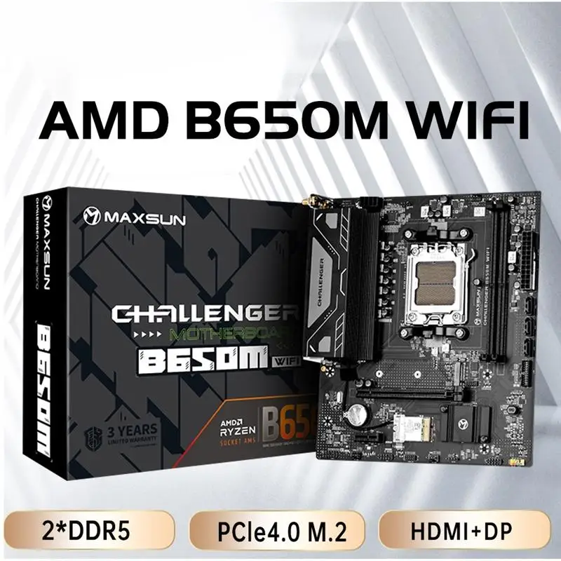 Top B650M, WiFi, Motherboard AMD B650 Socket AM5 DDR5 128G M.2 USB3.2 6400(OC)MHz 2.5G M-ATX Mainboard for PC Gamer R5 R7 R9