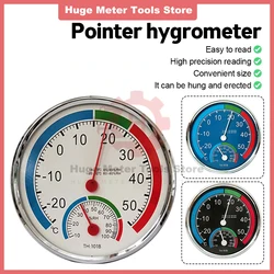 Mini Round Pointer -30℃-50℃ Temperature Meter 20%-100% Hygrometer Analog Thermometer Monitor Humidity Gauge for Indoor Offices