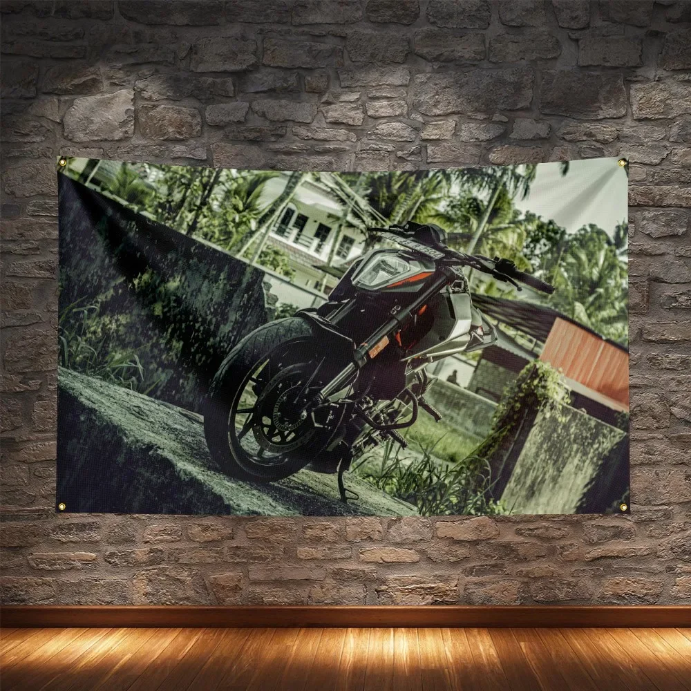 Vintage Classic Motorcycles Flag Polyester Digital Printing Moto Banner For Decoration