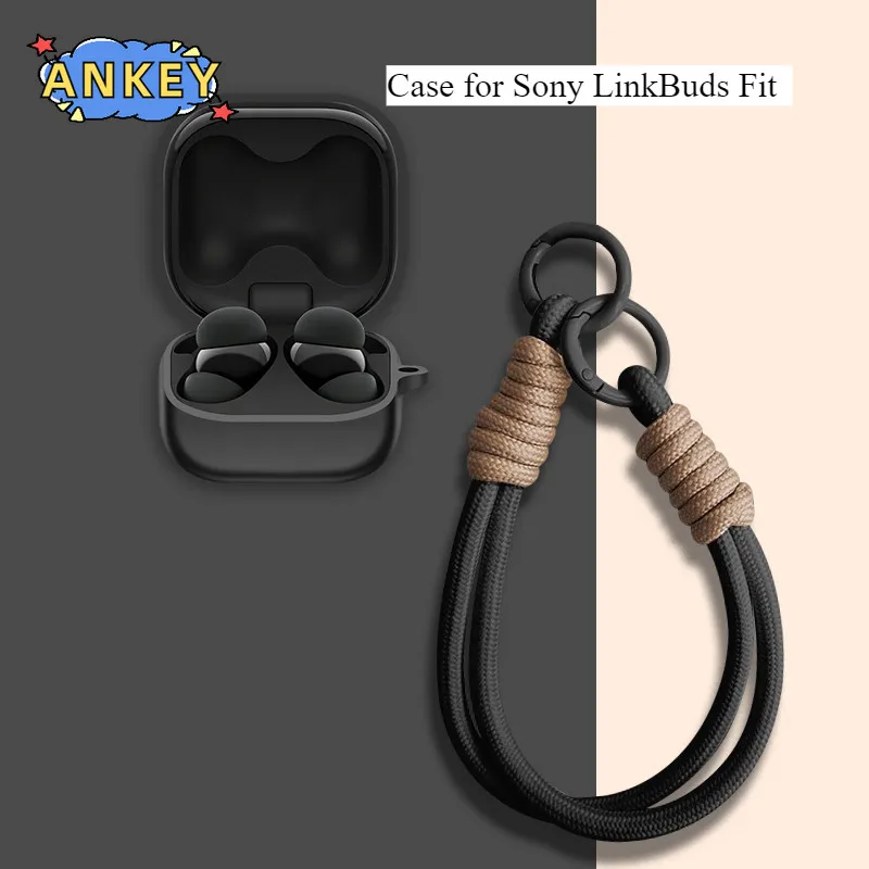 Pour Sony LinkBuds Fit Case WF-LS910N housse de protection en Silicone pour écouteurs lanière en Nylon coque souple Pour Sony LinkBuds Fit Case WF-LS910N housse de protection en Silicone pour écouteurs lanière en Nylon coque souple