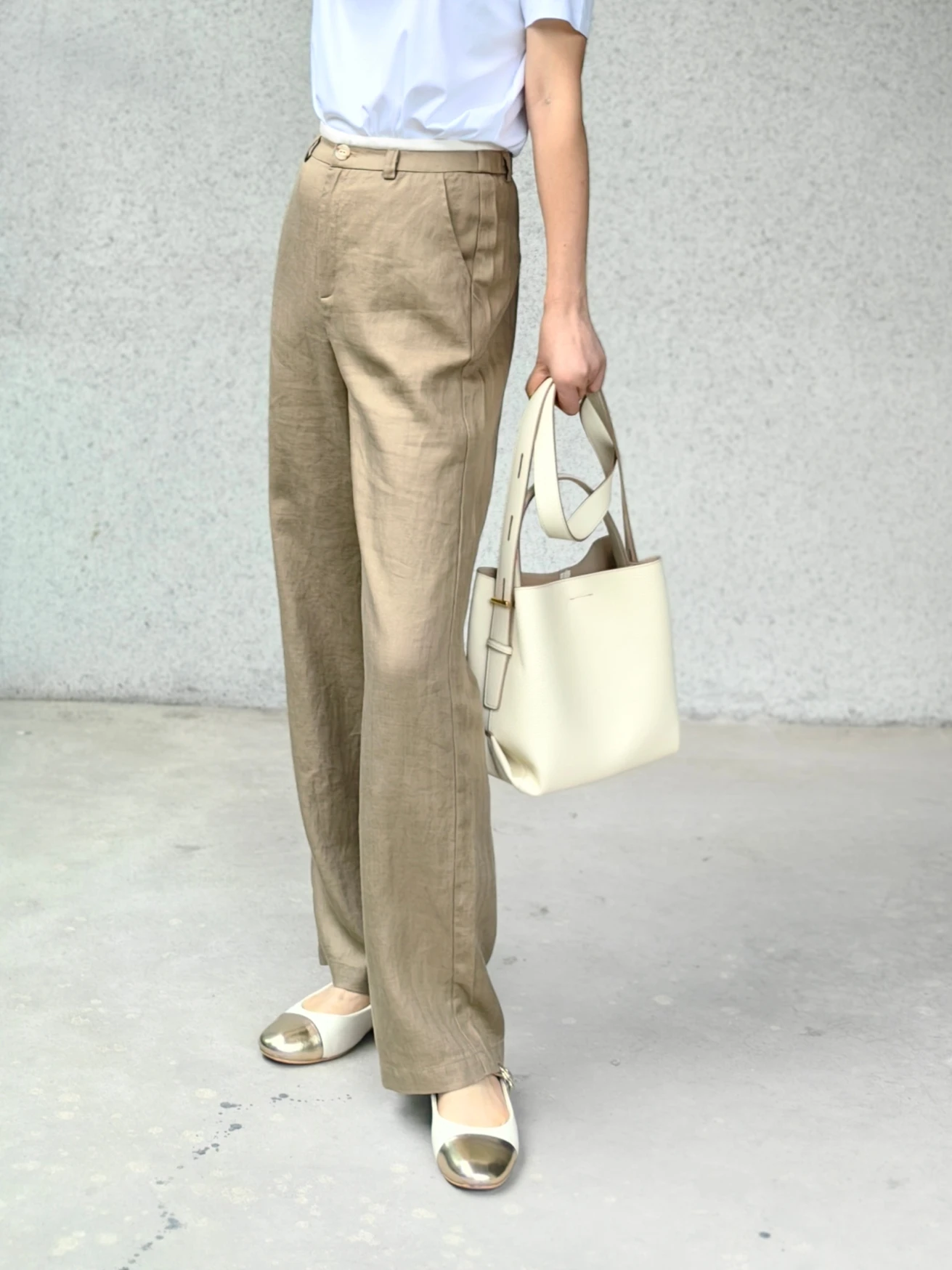 

High Waist Wide Leg Pants Silk Cotton Linen Loose Fit Casual Trousers Summer Design Sensation Cool Feeling Straight Tube Pants