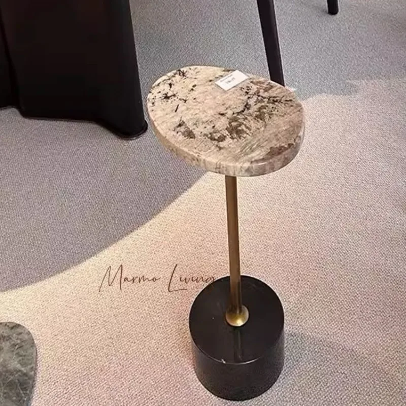 Picture 5: Nordic light luxury natural marble corner designer model room villa soft decoration living room sofa side small table