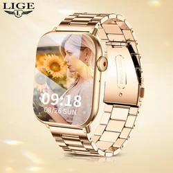 LIGE New Women Smart Watch For Men Body Temperature Sports Fitness Watches Waterproof Bluetooth Call Digital Smartwatch Ladies