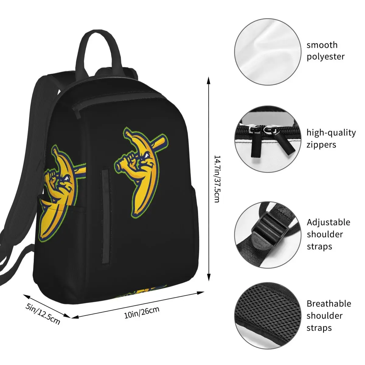 Bananas Team Backpack Student BookBag Boys Girls School Bag Laptop Shoulder Bags Men Women