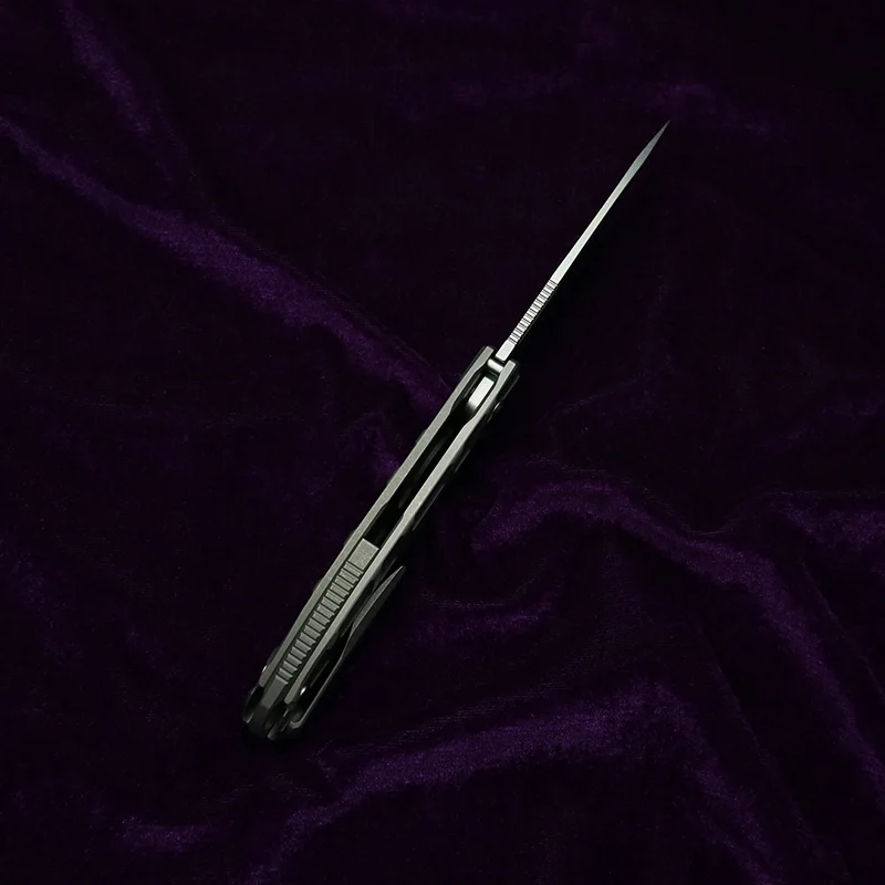 LEMIFSHE F95 F95T Mark M390 Logo rodamientos cerámicos titanio fibra de carbono táctico Camping caza EDC herramienta cuchillo de hoja plegable