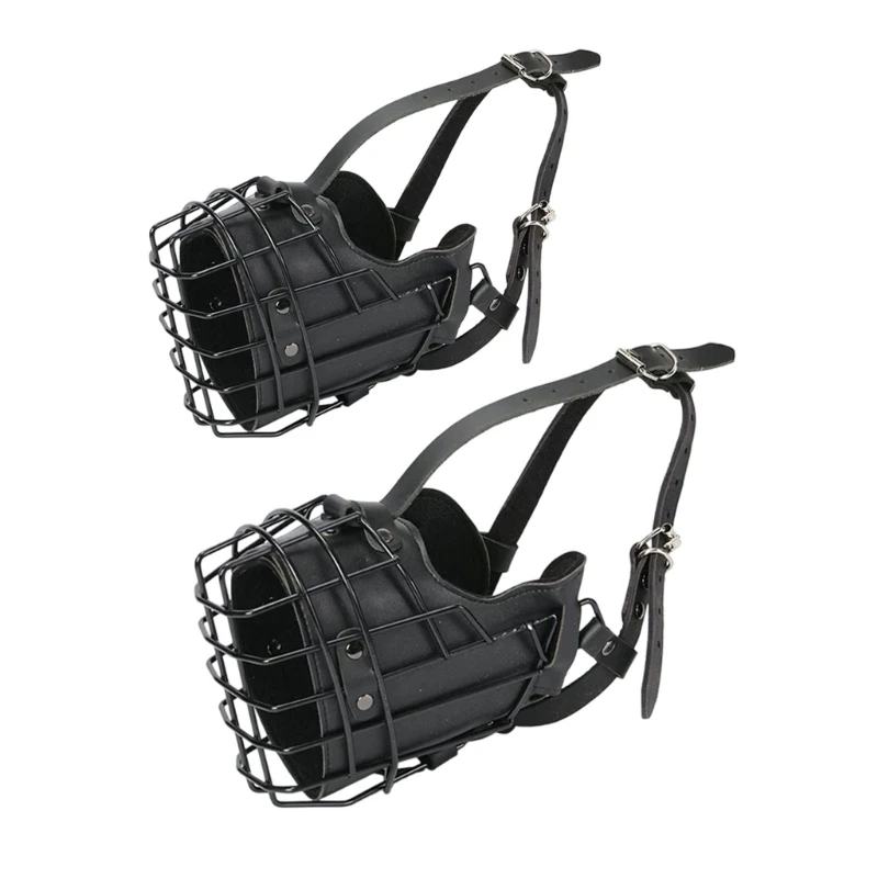 Routine Handling Dog Basket Cover for Medium to Large Dogs, Open Wire Form with Leather Fastening for Training