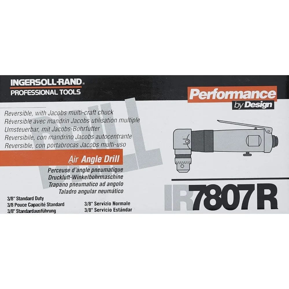 리버시블 에어 앵글 드릴 3/8 표준형 1800 RPM 조용하고 내구성 있는 멀티 크래프트 척 그리스 구동 장시간 사용 가능한 도구