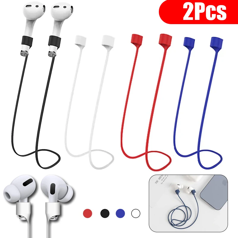 Anti-Lost Silicone Earphone Rope Holder Cable for Xiaomi Redmi AirPods 1 2 3 Pro Wireless Headphone Neck Strap Cord String