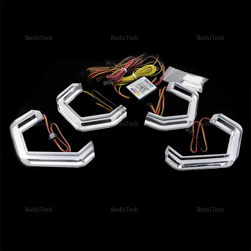 For BMW 7 Series E65 E66 E67 E68 Alpina B7 2001-2008 730i 735i 740i 745i M4 Style Multi Color RGB LED Angel Eyes Kit Rings