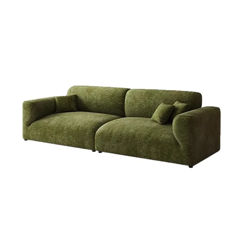 French retro sofa straight row three-person small apartment sofa