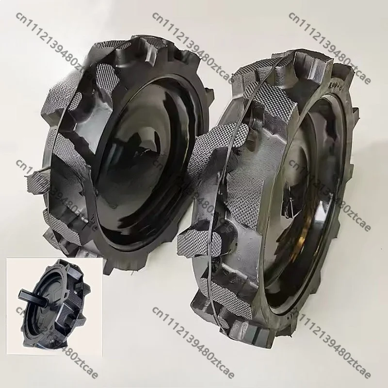 1 Pair 400-8 Solid Tire, Micro-tiller Cultivator Replacement Parts, Floor-turning Scarifier Non-Pneumatic Wheel Accessories